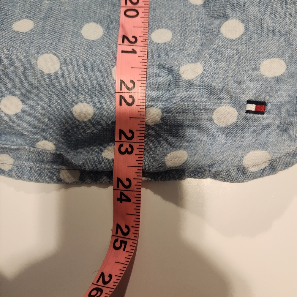 Tommy Hilfiger Blue and White Polka Dot Shirt - Picture 7 of 11